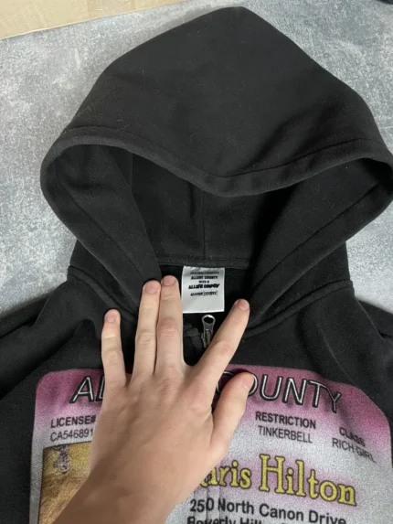 Allure County Paris Hilton black zip hoodie